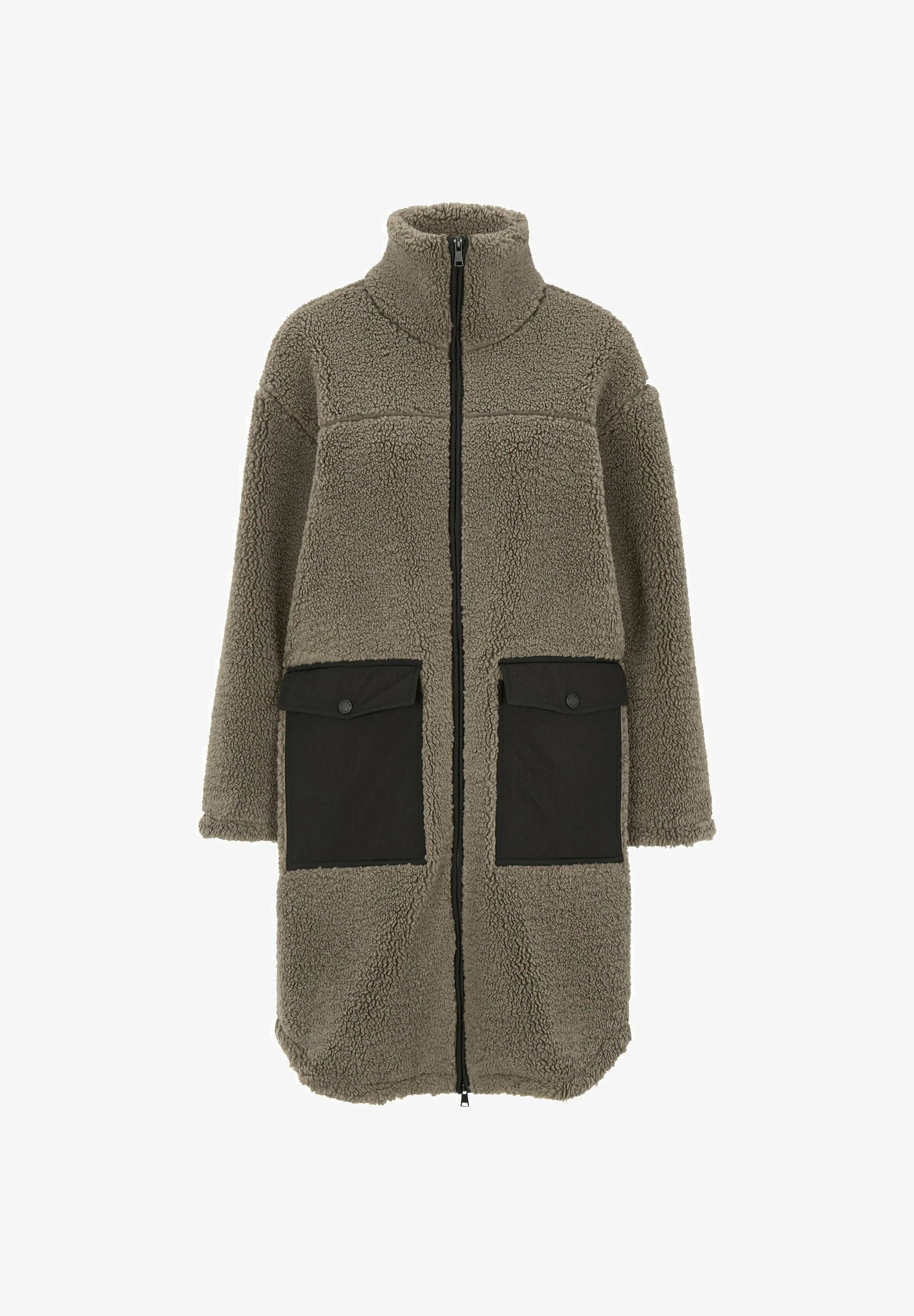 WITH HIGH COLLAR - Winter coat - nougat