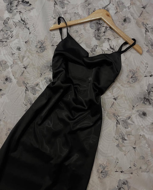 Black Silk Slip Dress