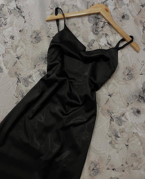 Black Silk Slip Dress